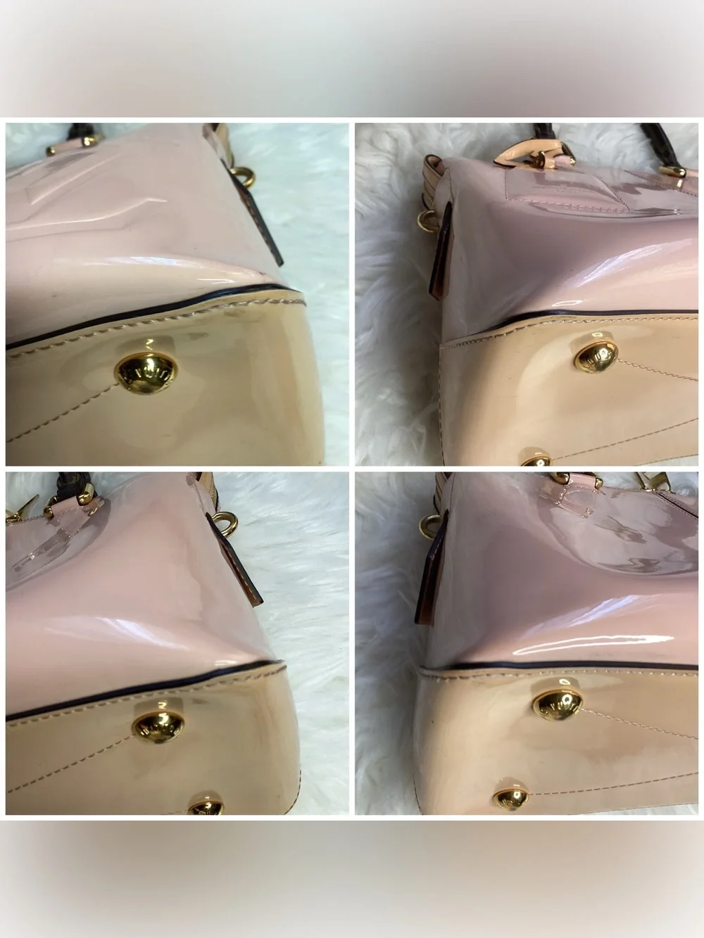 LOUIS VUITTON Rose Ballerine Vernis Miroir Tote Bag
